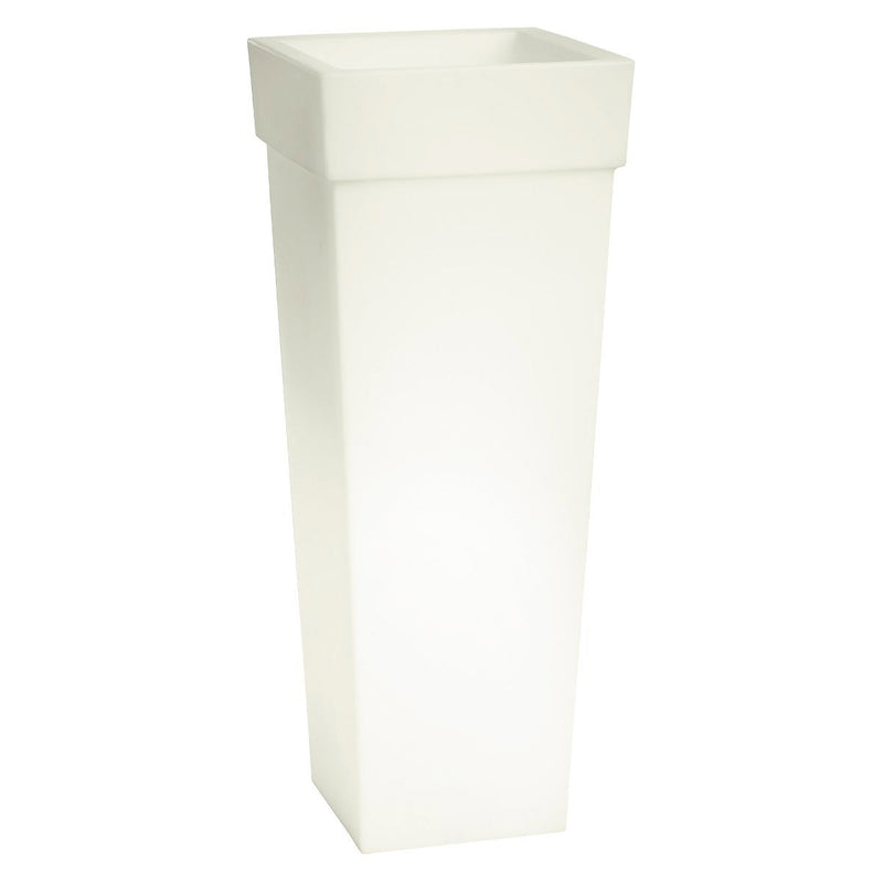 Vaso Luminoso da Giardino a LED 40x40x100 cm in Resina 5W Oak Bianco Neutro-1