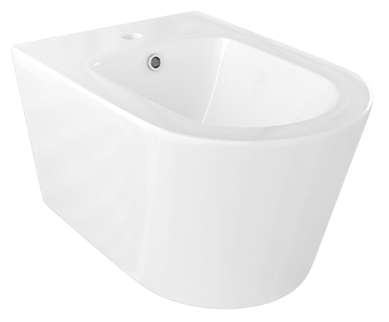 Coppia di Sanitari WC e Bidet Sospesi in Ceramica 36,5x53x35 cm Oceano Bonussi Bianco Lucido-7