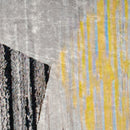 Tappeto Pelo Corto per Interni 200x140 cm in Poliestere Grigio Giallo Bianco-8