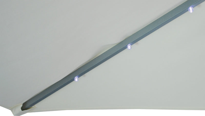 Ombrellone da Giardino in Alluminio 2x3m con LED Morel Ecrù-2