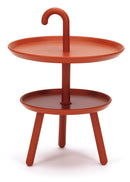 Tavolino da Giardino Ø41x55 cm 2 Ripiani in Polipropilene Arancione-1