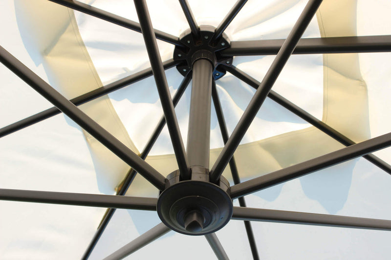 Ombrellone da Giardino Newton Decentrato 2x3 m in Alluminio Nero Telo Ecrù-4