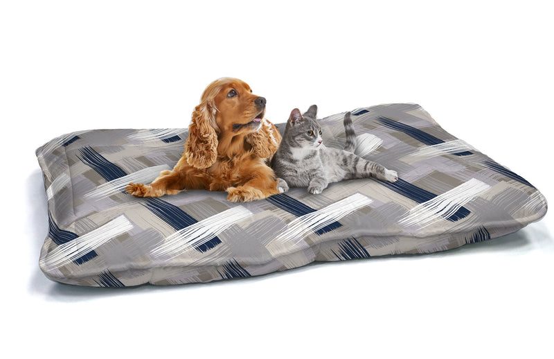 Cuscino Imbottito per Cani e Gatti 60x100 cm in Microfibra Pennellate -1