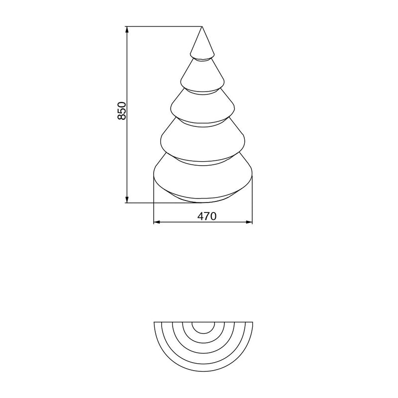 Lampada Albero di Natale da Parete Interno/Esterno H85cm Arkema P205 Vari Colori-3