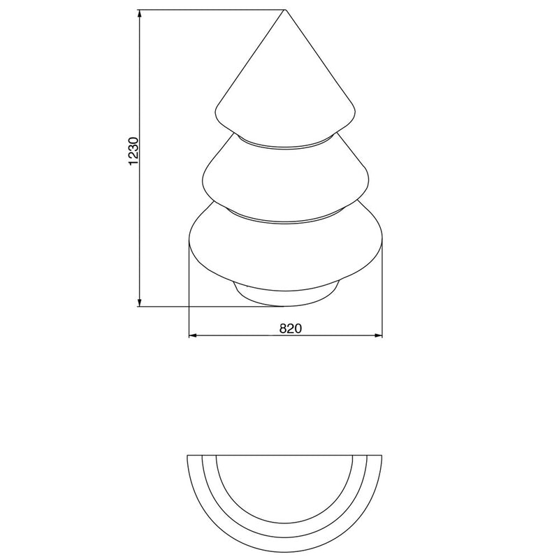 Lampada Albero di Natale da Parete Interno/Esterno H123cm Arkema P305 Vari Colori-3