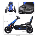 Go Kart a Pedali per Bambini 100x58x58,5 cm Ruote in EVA Blu-3