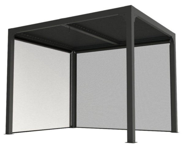 prezzo Pergola da Giardino 2,4x3x2,35 m in Alluminio con Tende Laterali Grigio Antracite