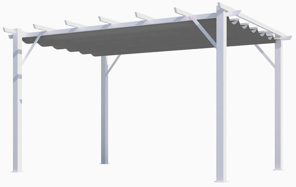 online Pergola da Giardino 4x3x2,3 m in Alluminio Bianco con Telo di Copertura 280g/mq Grigio