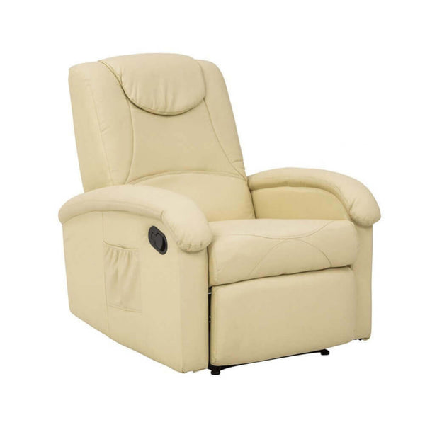 Poltrona Relax Reclinabile 74,5x89/159x100/83,5 h cm in Similpelle Beige sconto