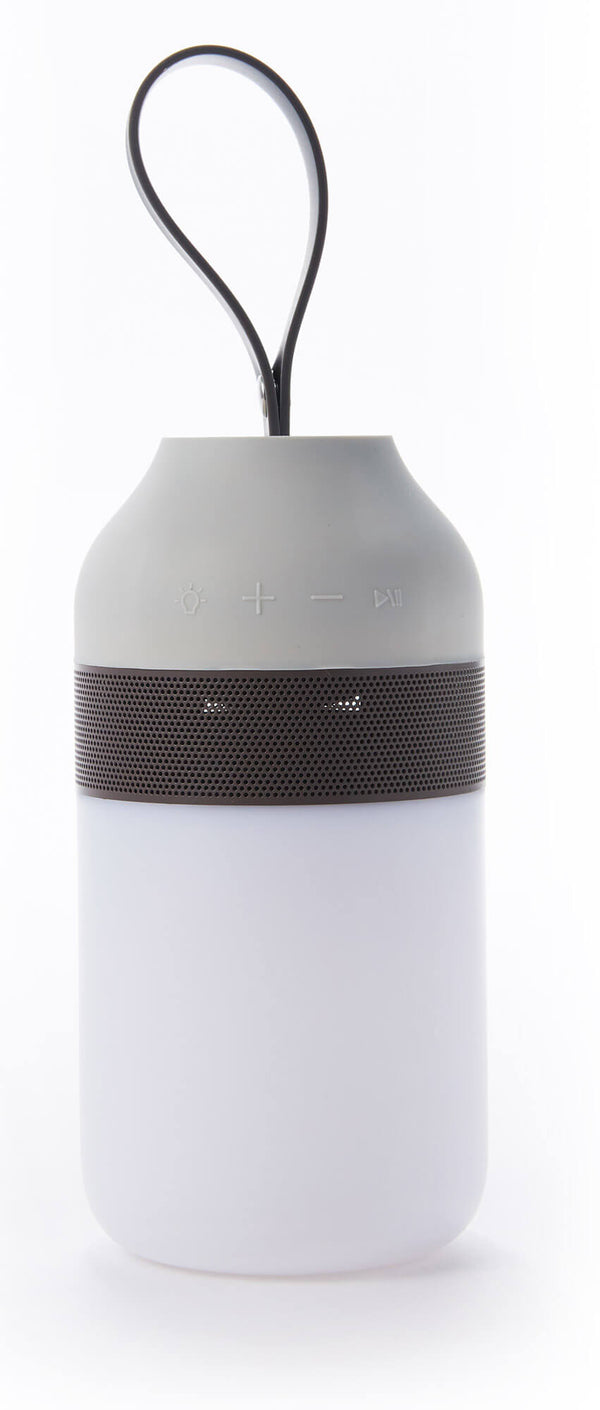 Altoparlante Bluetooth con Lampada LED 7,6x7,6x1,5 cm in Plastica Grigio sconto