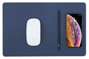 Tappetino per Mouse 34,6x22,5x0,5 cm con Base di Ricarica Wireless Veloce Blu Notte-1