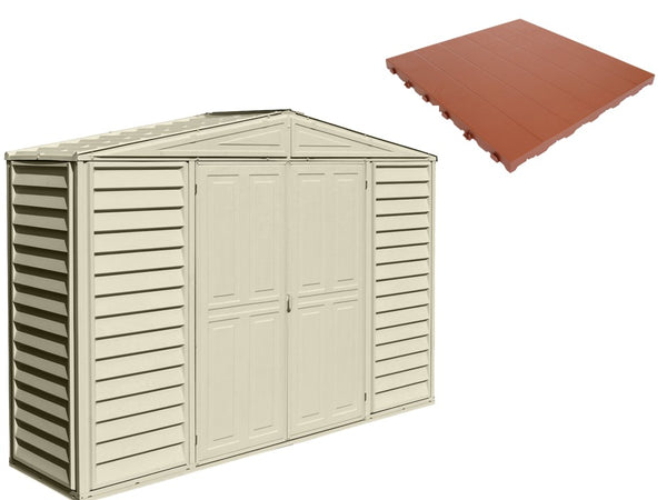 prezzo Pavimento per Casetta Box da Giardino 320x81x233 cm in Plastica Terracotta