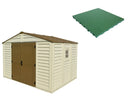 Pavimento per Casetta Box da Giardino 325x240x233 cm in Plastica Verde-1