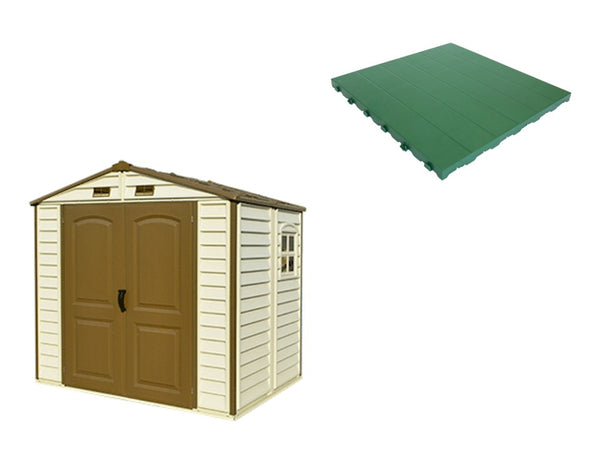 Pavimento per Casetta Box da Giardino 245x161x233 cm in Plastica Verde prezzo