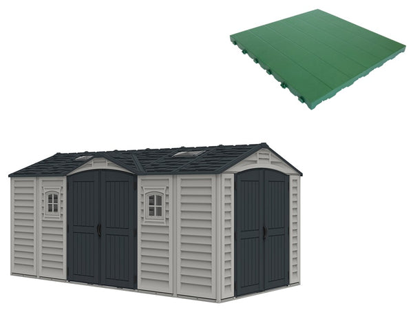 Pavimento per Casetta Box da Giardino 476x246x235 cm in Plastica Verde prezzo