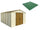 Pavimento per Casetta Box da Giardino 325x398x233 cm in Plastica Verde