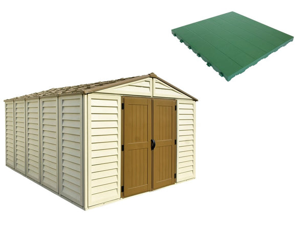online Pavimento per Casetta Box da Giardino 325x398x233 cm in Plastica Verde