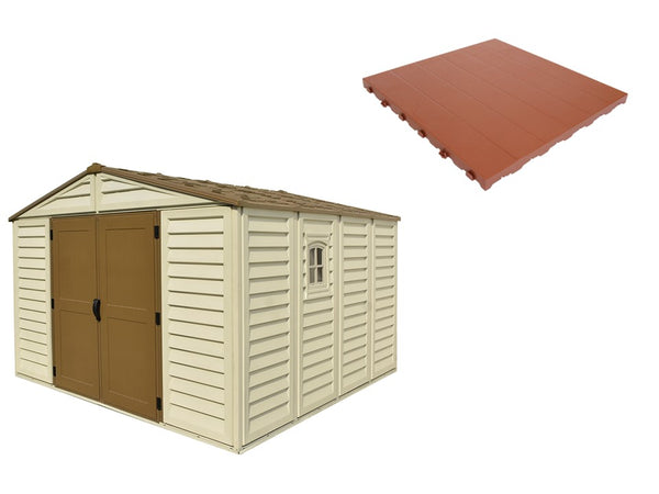 prezzo Pavimento per Casetta Box da Giardino 325x319x233 cm in Plastica Terracotta