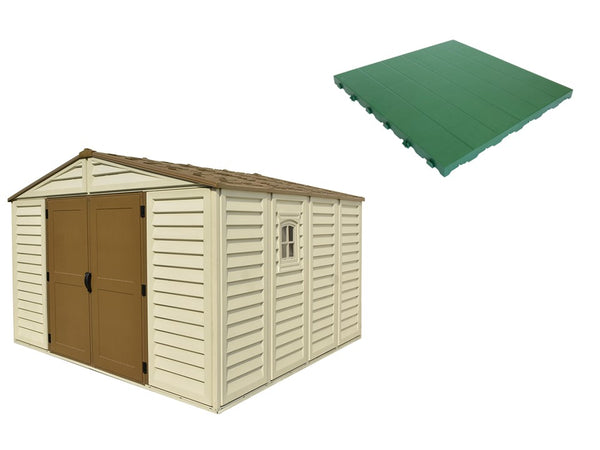 prezzo Pavimento per Casetta Box da Giardino 325x319x233 cm in Plastica Verde