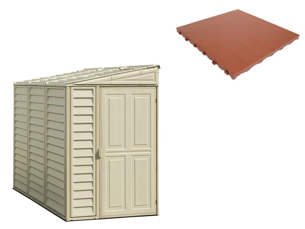 online Pavimento per Casetta Box da Giardino 122x240x188 cm in Plastica Terracotta