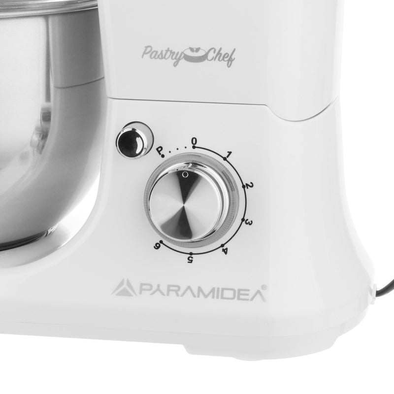 Impastatrice 5 litri 1200W con ciotola in acciaio Pyramidea IP5005W Bianco-2