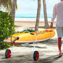 Carrello Porta Kayak Regolabile su 3 Livelli per Canoa e SUP  in Alluminio Argento e Rosso-2