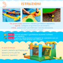Castello Giostra Gonfiabile 350x275x220 cm con Scivolo Piscina e Pompa Multicolor-6