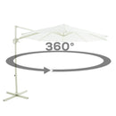 Ombrellone Decentrato da Giardino in Alluminio Ø3m Bianco-10