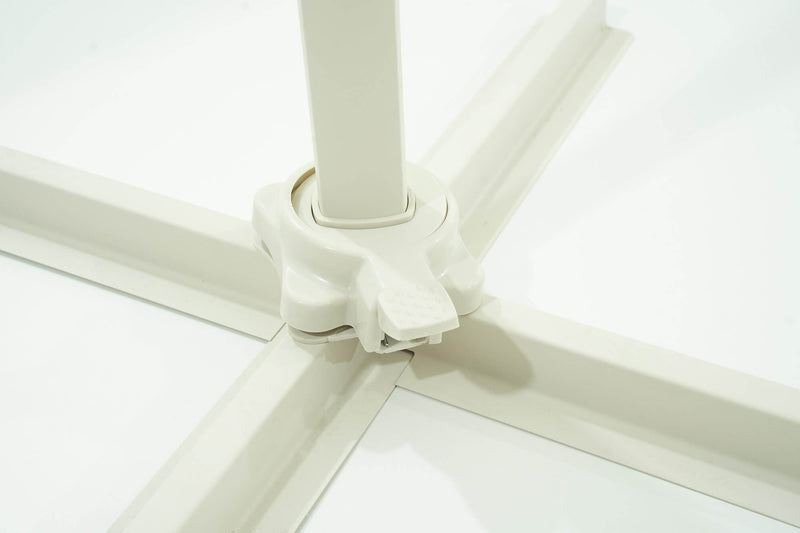 Ombrellone Decentrato da Giardino in Alluminio Ø3m Bianco-7