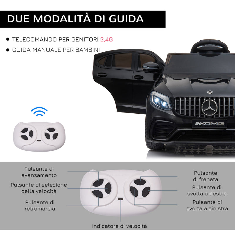 Macchina Elettrica per Bambini 12V con Licenza Mercedes GLA 45 AMG Nera-4