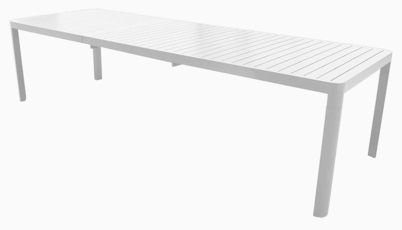 Tavolo da Giardino Allungabile 200/300x100x75 cm in Alluminio Bianco-1
