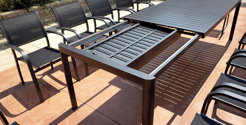 Tavolo da Giardino Allungabile 200/300x100x75 cm in Alluminio Grigio Antracite-3