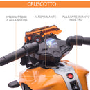 Moto Elettrica per Bambini 6V con Fari e Clacson Arancio-4