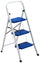 Scaletto Sgabello Richiudibile in Acciaio 3 Gradini Max 150 Kg Fadi Everest Bianco e Blu