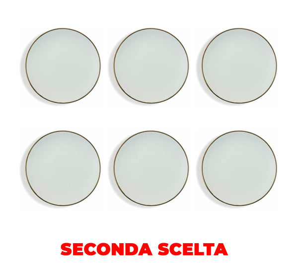 acquista Set 6 Piatti Frutta in Gres VdE Tivoli 1996 Cala Dorada Bianco Seconda Scelta