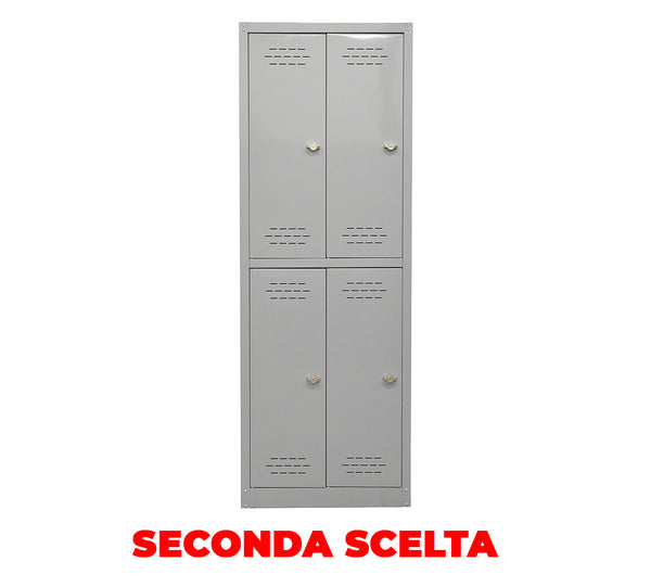 prezzo Armadio Spogliatoio 4 Ante 60x40x167 cm in Metallo Verniciato Grigio Chiaro Seconda Scelta
