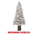 Albero di Natale Artificiale Innevato 180 cm 30 Rami con Luci LED Abete del Gargano Verde Seconda Scelta-1