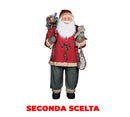 Pupazzo Babbo Natale H180 cm con Doni Orso e Racchettoni Rosso e Grigio Seconda Scelta-1