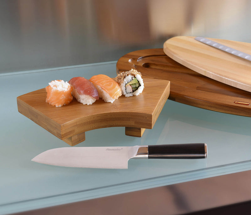 Set Sushi con Coltello Santoku e Tagliere in Bamboo Alexander-2