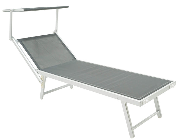 Lettino Prendisole da Giardino 189x61x38 cm in Alluminio e Textilene Simba Antracite acquista