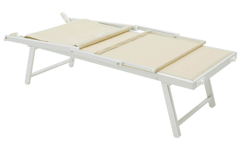 Lettino Prendisole da Giardino 189x61x38 cm in Alluminio e Textilene Simba Taupe-3