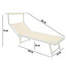 Lettino Prendisole da Giardino 189x61x38 cm in Alluminio e Textilene Simba Taupe-5