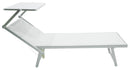 Lettino Prendisole da Giardino 189x61x38 cm in Alluminio e Textilene Simba Bianco-3