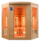 Sauna Finlandese ad Infrarossi 3/4 Posti 150x150 cm H190 in Legno di Abete Apollon 3C-3