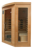 Sauna Finlandese ad Infrarossi 3/4 Posti 150x150 cm H190 in Legno di Abete Apollon 3C-4