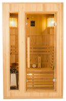 Sauna Finlandese ad Infrarossi 2 Posti 120x110 cm H190 in Legno di Abete Zen 2-1