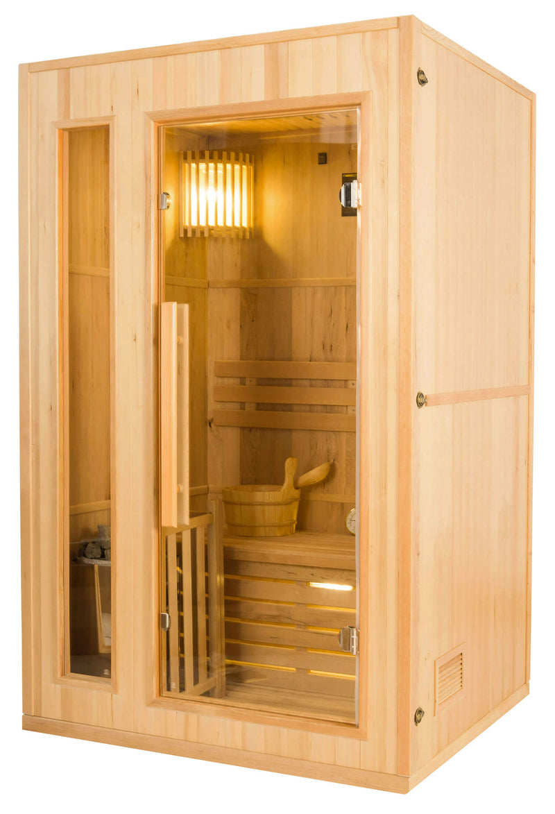 Sauna Finlandese ad Infrarossi 2 Posti 120x110 cm H190 in Legno di Abete Zen 2-2