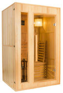 Sauna Finlandese ad Infrarossi 2 Posti 120x110 cm H190 in Legno di Abete Zen 2-3