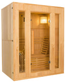 Sauna Finlandese ad Infrarossi 3 Posti 153x110 cm H190 in Legno di Abete Zen 3-3