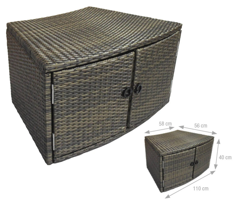 Vasca Idromassaggio da Esterno Semirigida Riscaldata 4 Posti con Mobili Ø156x70 cm NetSpa Vita Nera-8